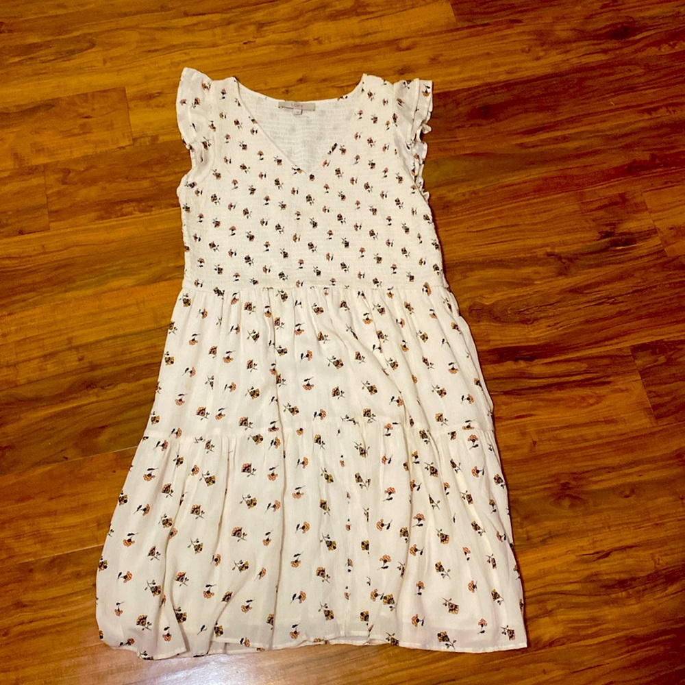 Loft knew-length dress with flowers